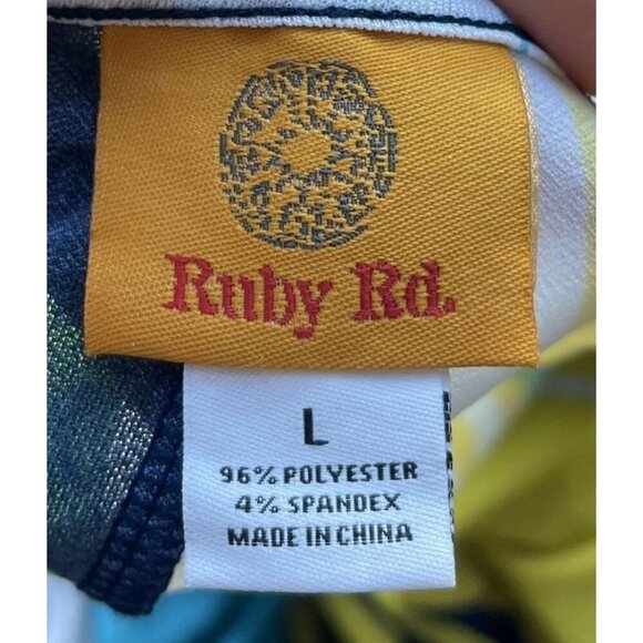 Floral Oversized Top‎ L NWT Long Tunic Hawaiian Tropical Bold Colorful Artsy - Picture 7 of 9